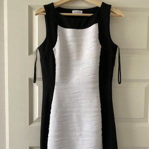 Calvin Klein Black & Cream Colorblock Sheath Dress
